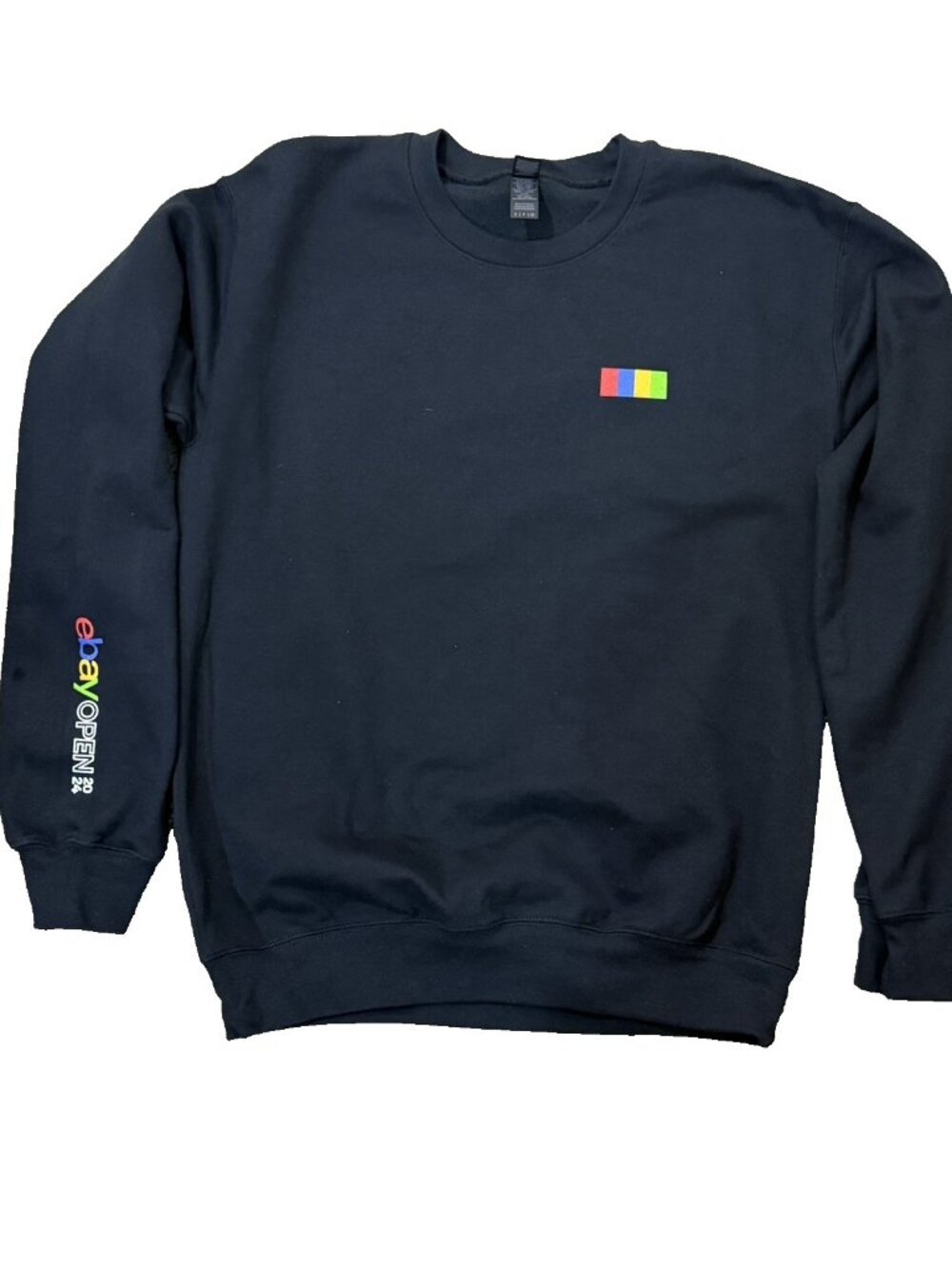 eBay Open 2024 Sweatshirt Gildan Sz S Softstyle Midweight Black Swag Unisex Logo